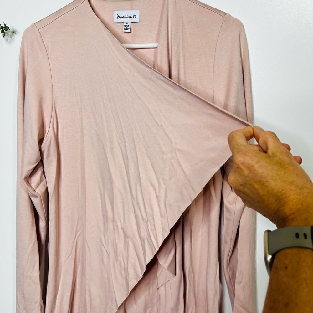 Veronica M Open Drape Front Jacket Blush Pink - Picture 6 of 12